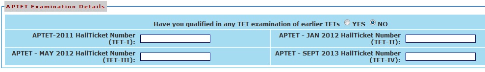 TET Examination Details