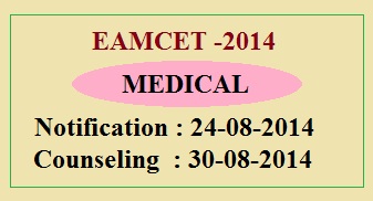 EAMCET Medical Counseling Notification on Aug 25 classes 