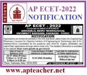 AP ECET-2022 Notification, How to Apply Online 