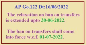 Go.122 Relaxation on Ban on Transfers is Extended 30th June 2022