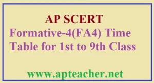 AP FA4 Syllabus from 1st to 9th Class APSCERT 2024