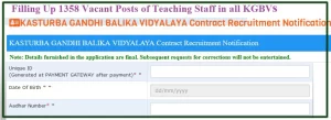 KGBV Teaching Staff Recruitment 2023 of, 1358 Vacant Posts with Eligible Woman Candidates