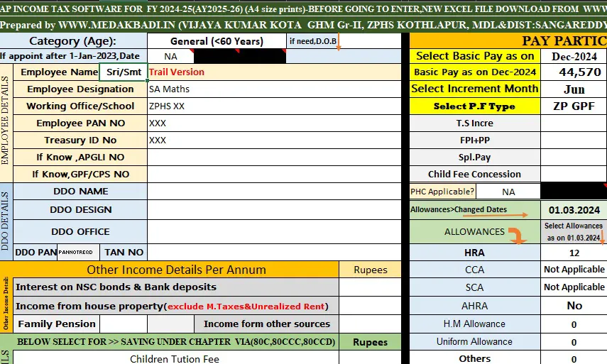 Vijayakumar Income Tax Software FY:2024-25