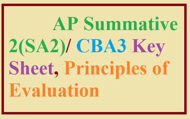 Telugu SA2 Key sheet, Principles of Evaluation 2024