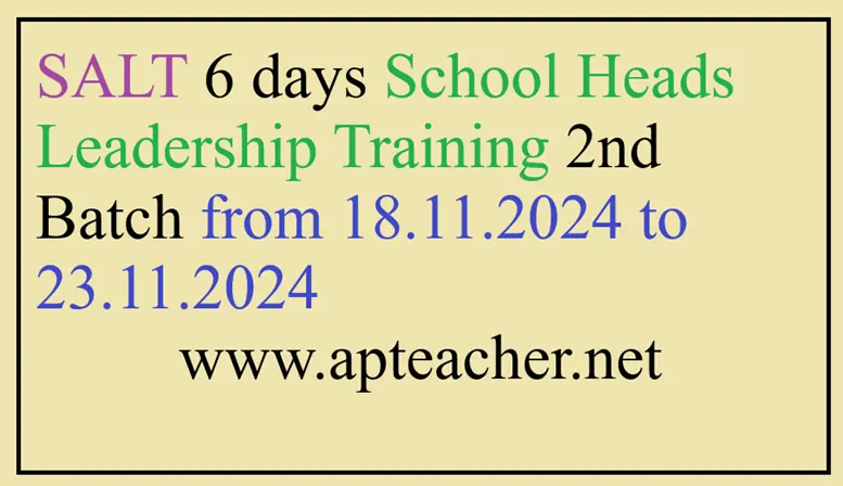 2nd Batch SALT Six Days Headmaster Leadership Training from 8th Nov