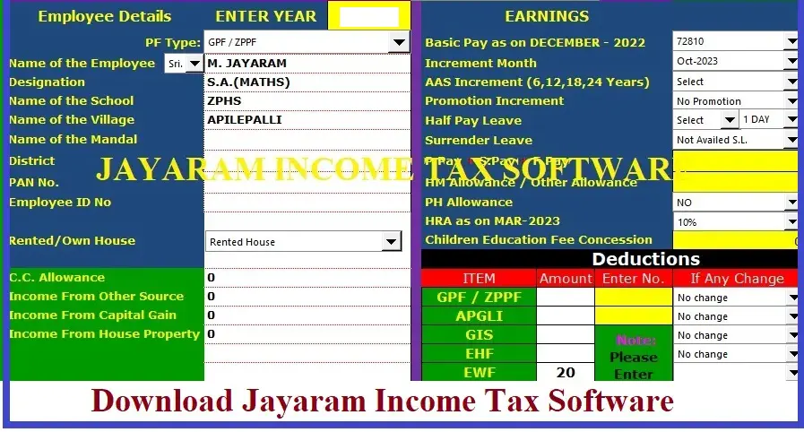 Jayaram Income Tax Software FY:2024-25(AY:2025-26)